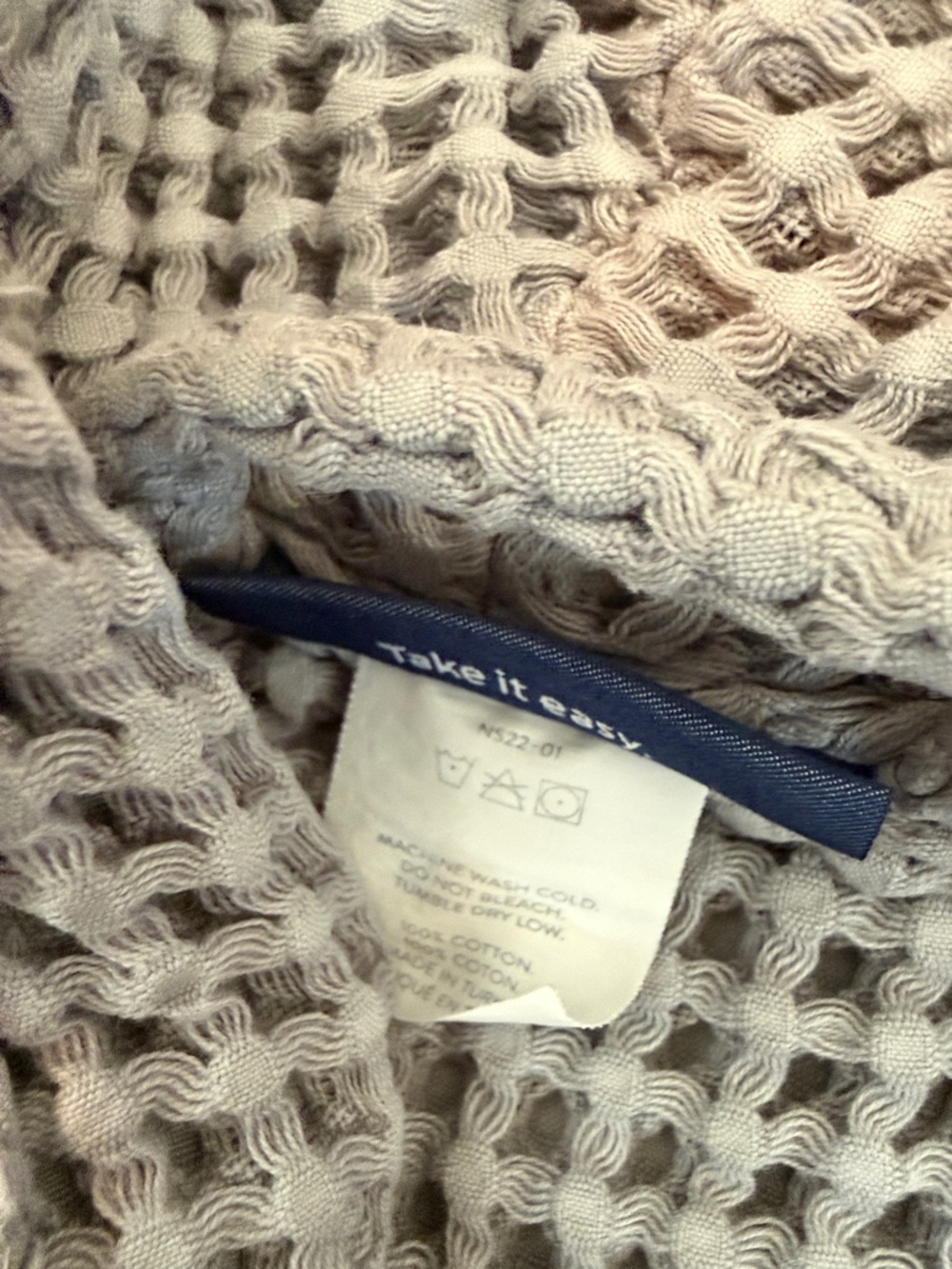 Brooklinen Gray Waffle Knit Robe L - Picture 9 of 12